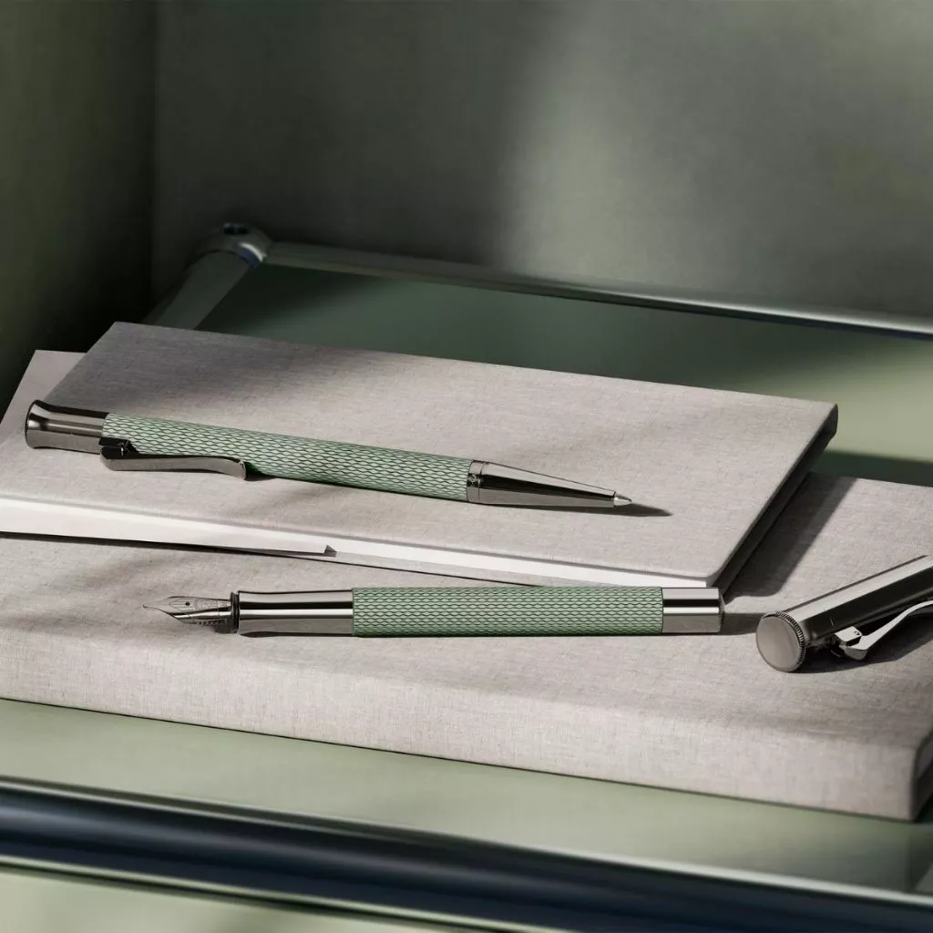 【Graf Von Faber-Castell】繩紋飾系列-鼠尾草綠原子筆 台灣伯爵 伯爵頂級精筆✿50B004